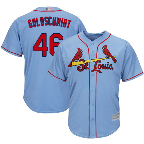 Cardinals #46 Paul Goldschmidt Light Blue Cool Base Stitched Youth MLB Jersey